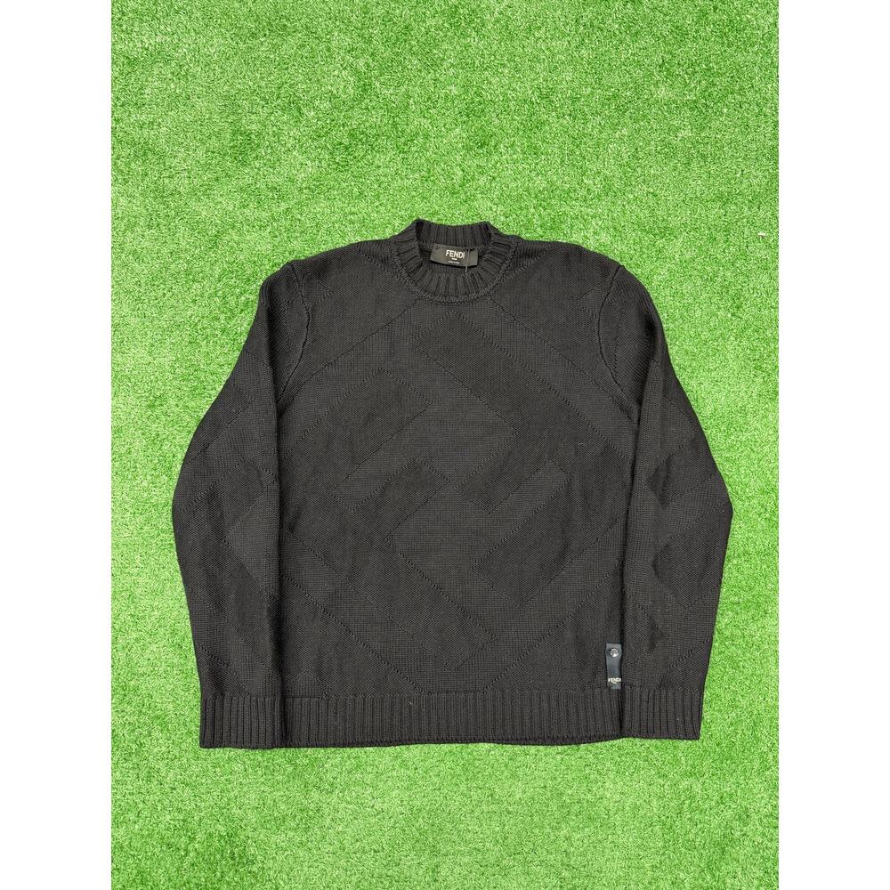 Fendi Wool Loog Pullover Sweater Black Size 48